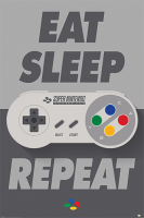 Постер Pyramid Nintendo: Eat Sleep SNES Repeat (PP34240)