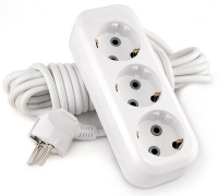 Удлинитель Lux ПВС 3х1,5, 10 м, 3 розетки, белый (У3-Е-10)