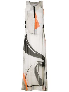 Osklen платье миди с абстрактным принтом