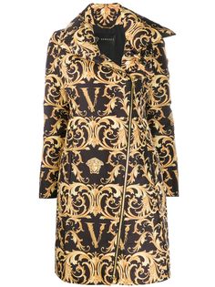 Versace пуховик с принтом Barocco