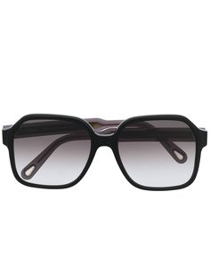 Chloé Eyewear затемненные солнцезащитные очки в прямоугольной оправе