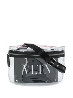 Valentino Garavani прозрачная поясная сумка с логотипом VLTN
