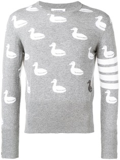 Thom Browne пуловер вязки интарсия с 4 полосками