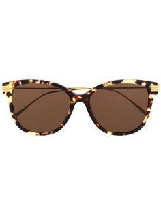 Bottega Veneta Eyewear солнцезащитные очки в круглой оправе черепаховой расцветки