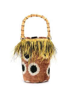 la milanesa сумка-ведро с перьями и узором