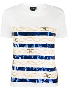 Elisabetta Franchi футболка с вышивкой