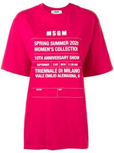 MSGM футболка оверсайз с принтом