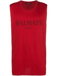 Balmain logo print tank top