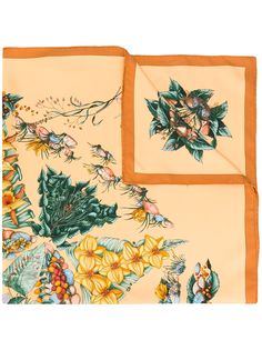 Hermès платок с цветочным принтом pre-owned Hermes