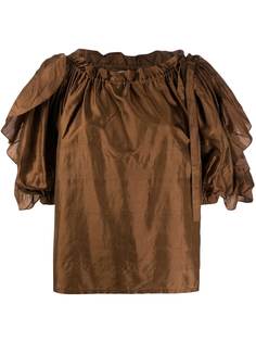 Yves Saint Laurent Pre-Owned блузка с пышными рукавами и оборками