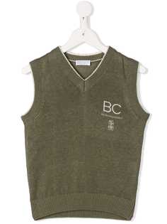 Brunello Cucinelli Kids топ без рукавов с логотипом