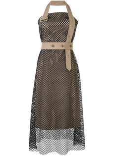 Rokh платье с вырезом халтер и сетчатым слоем
