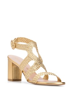 Stuart Weitzman босоножки Vicky с эффектом металлик