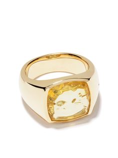 Tom Wood золотое кольцо Shelby с янтарем