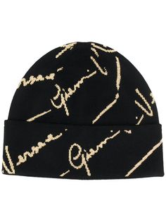 Versace вязаная шапка бини с логотипом