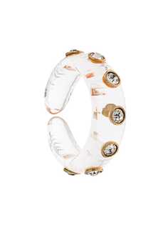 Chanel Pre-Owned браслет-бэнгл с логотипом CC и стразами