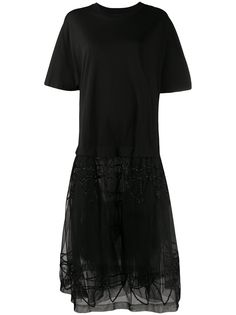 Simone Rocha платье-футболка с вышивкой
