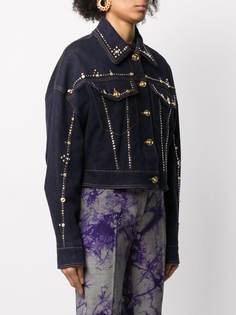Versace укороченная джинсовая куртка с заклепками