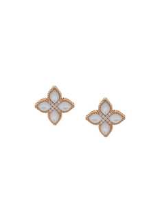Roberto Coin золотые серьги-гвоздики Princess Flower с перламутром и бриллиантами