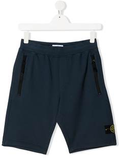 Stone Island Junior шорты с нашивкой-логотипом