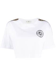 Fendi укороченная футболка с логотипом