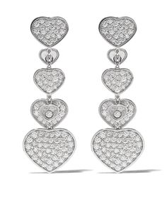 Chopard серьги Happy Hearts из белого золота с бриллиантами