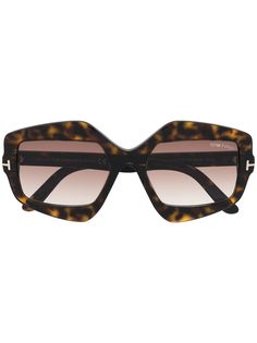 Tom Ford Eyewear массивные солнцезащитные очки в геометричной оправе