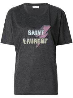 Saint Laurent футболка с принтом вспышки молнии