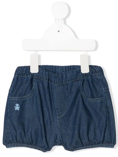 Le Bebé Enfant джинсовые шорты с нашивками в клетку гингем