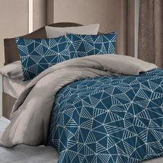 Комплект постельного белья «Декор» полутораспальный бязь цвет синий ТМ ВАСИЛИСА