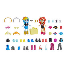 Игровой набор Equestria Girls "Лучшие друзья" Модные наряды, Сансет и Рэйбоу Дэш Hasbro