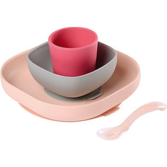 Набор посуды Beaba Silicone Meal Set, розовый BÉaba