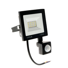 Прожектор светодиодный luazon lighting 10 вт, 900 лм, 4000к, датчик движения, ip66