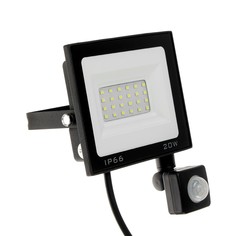 Прожектор светодиодный luazon lighting 20 вт, 1800 лм, 6500к, датчик движения, ip66