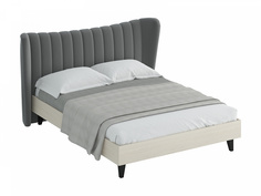 Кровать queen agata (ogogo) серый 203x112x225 см.