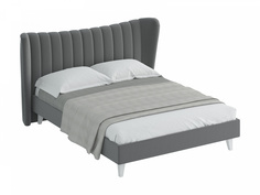 Кровать queen agata (ogogo) серый 203x112x225 см.