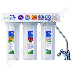 Проточный фильтр для воды под мойку гейзер 3 ивж люкс, кран 6 11019