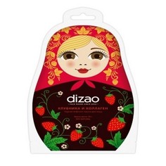 Dizao, Черная лифтинг-маска для лица «Клубника и коллаген», 30 г