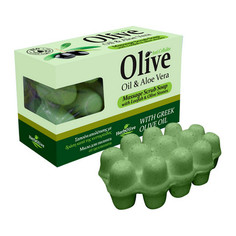 HerbOlive, Массажное мыло-пилинг Oil & Aloe Vera, 100 г