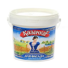 Краска водоэмульсионная Казачка F20 фасадная белая, 1.4 кг