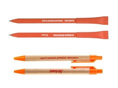 Ручка экологическая =ВМЕСТЕ ПОМОЖЕМ ДЕТИШКАМ= Оранжевая Pleer.Ru