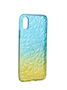 Чехол Krutoff для APPLE iPhone X / XS Crystal Silicone Yellow-Blue 12203