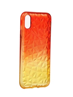 Чехол Krutoff для APPLE iPhone X / XS Crystal Silicone Yellow-Red 12201