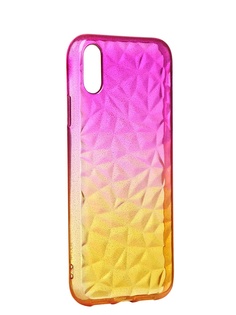 Чехол Krutoff для APPLE iPhone XR Crystal Silicone Yellow-Pink 12208
