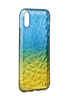 Чехол Krutoff для APPLE iPhone XR Crystal Silicone Yellow-Blue 12209
