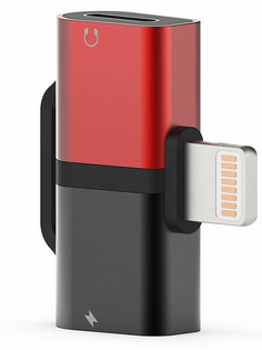 Аксессуар Wiwu ST02 Pro Lightning - Lightning / 3.5mm AUX Adapter Red 6957815510801