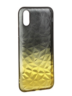 Чехол Krutoff для APPLE iPhone XR Crystal Silicone Yellow-Black 12210