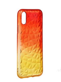 Чехол Krutoff для APPLE iPhone XR Crystal Silicone Yellow-Red 12207