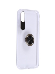 Чехол DF для APPLE iPhone X/XS Plastic + Silicone с кольцом-держателем Transparent-Black iTRing-05