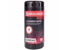 Салфетки для экранов и оптики Brauberg Pro 100шт 513284